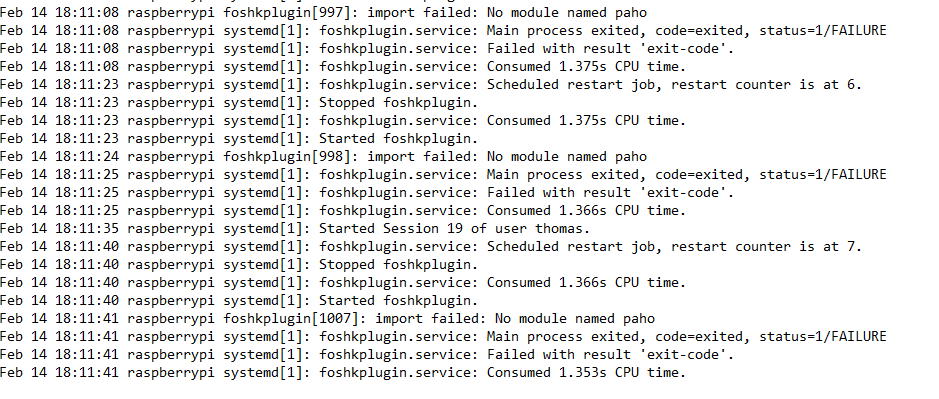 Syslog nach Update